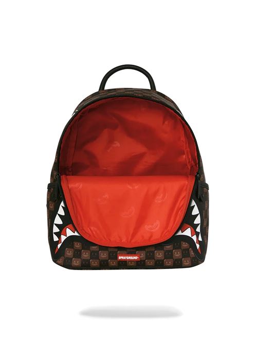 sharks in paris wtf bubble brown check savage backpack SPRAYGROUND | 910B9305NSZX